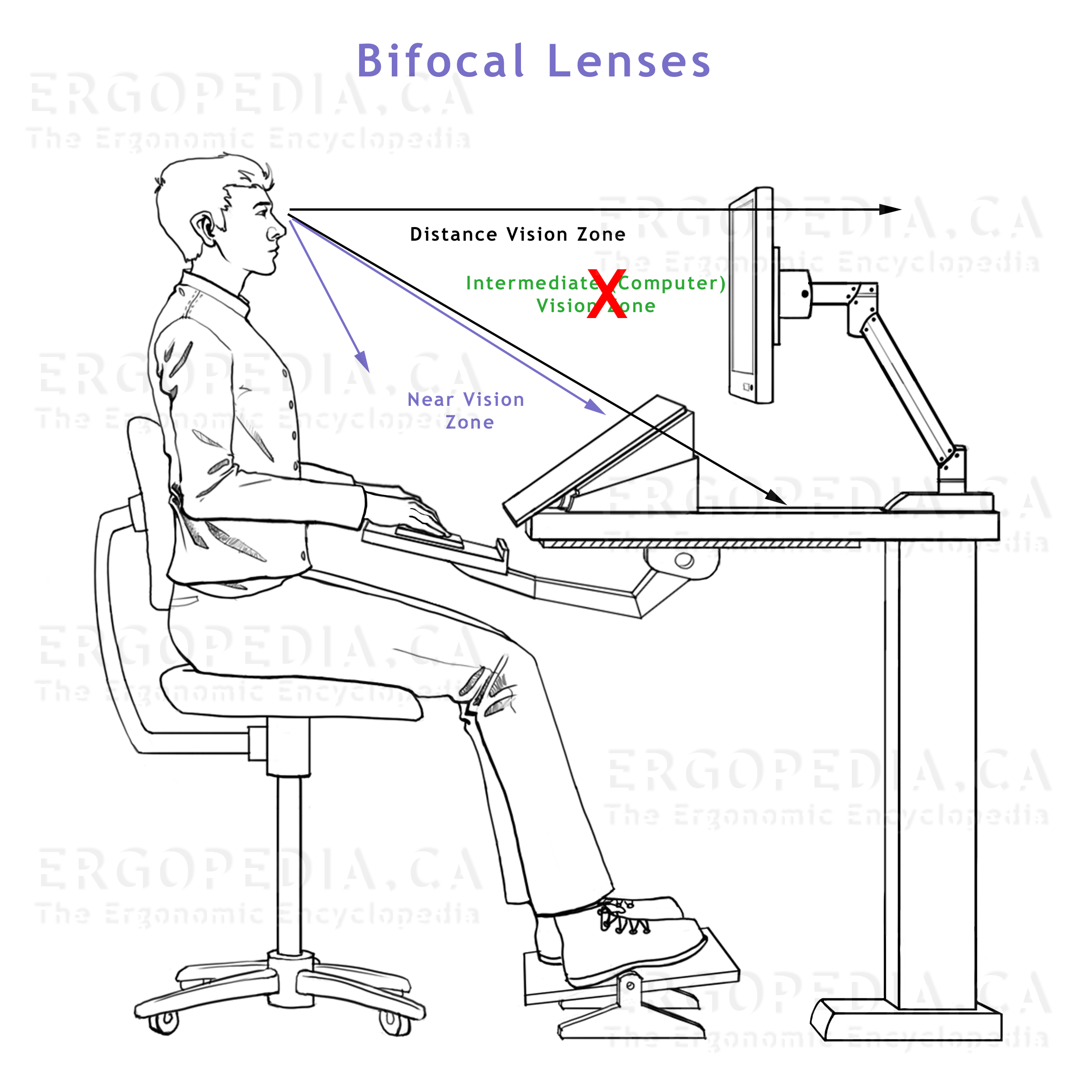 Graphic Showing Factors to be Considered when Working
            with BiFocal Lenses