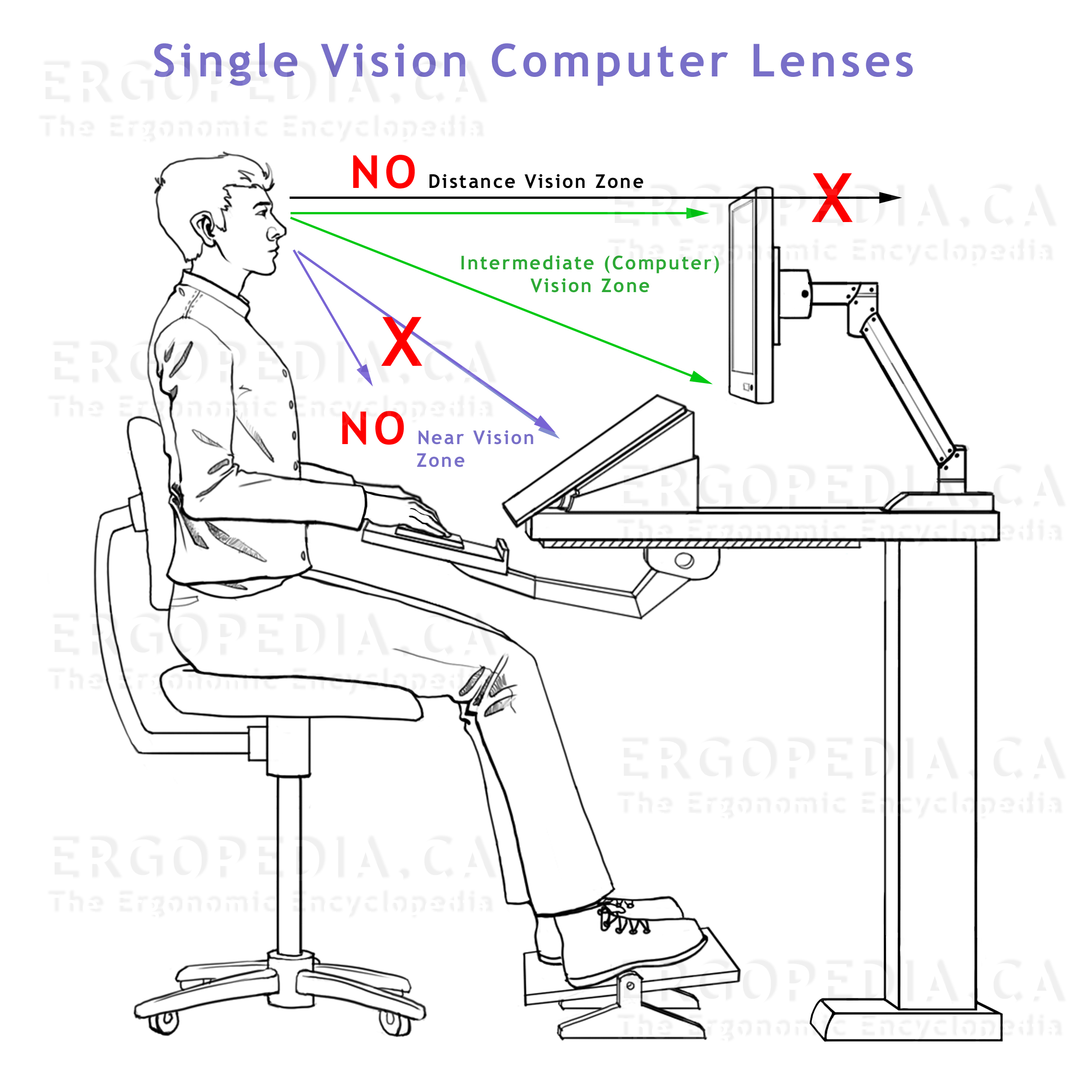 Graphic Showing Factors to be Considered when Working
            with Computer Lenses