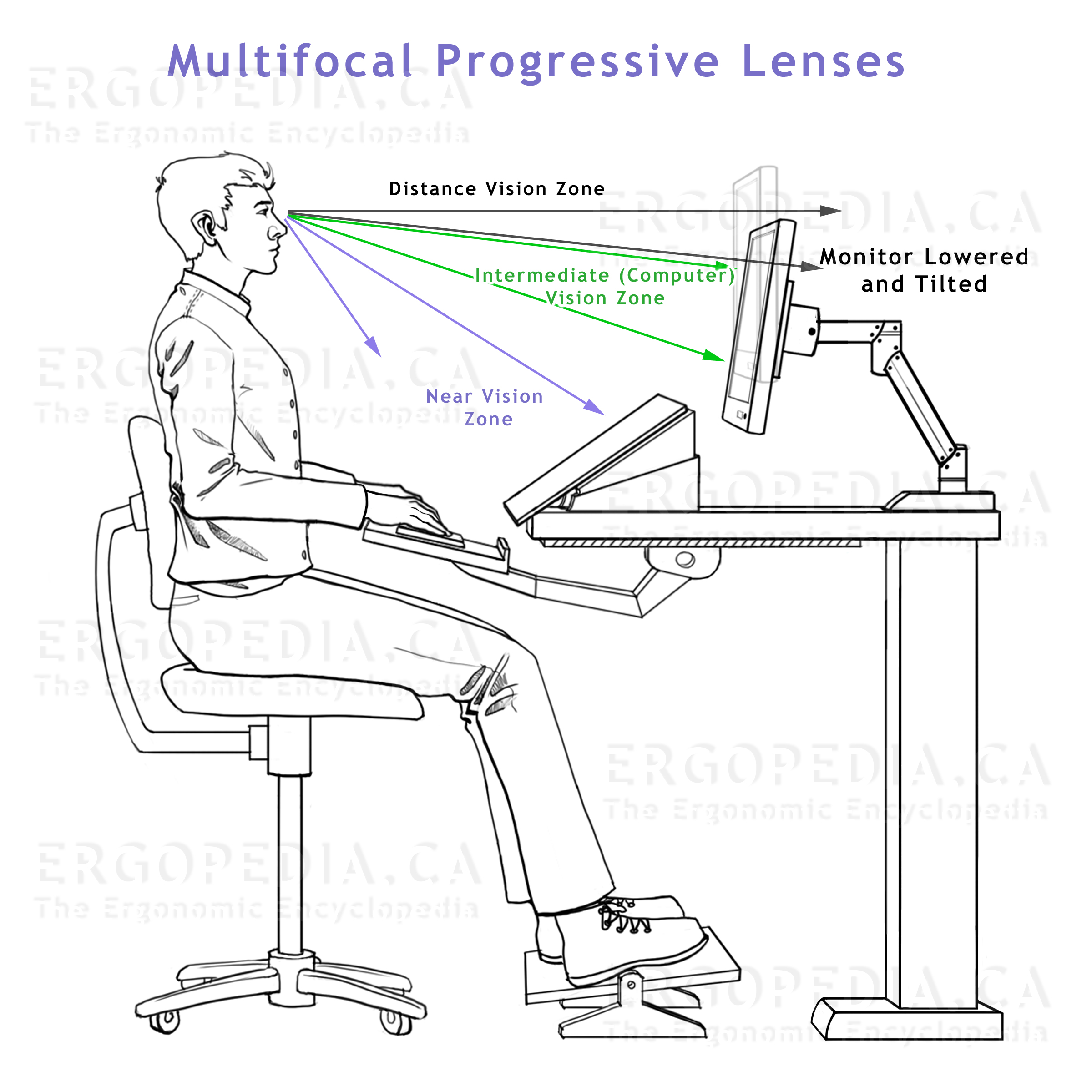 Graphic Showing Factors to be Considered when Working
            with Progressive Lenses